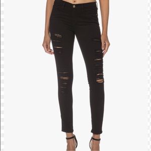 FRAME Le Skinny de Jeanne Distressed Skinny Jeans in Spruce Sz 26